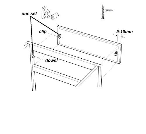 Complete Set of 2 Sink Tip-Out Snap in False Drawer Front Clips