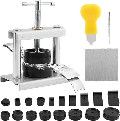 Watch Press Tool Set - Case Closer with 18 Molds, Crystal Press, Battery Replace