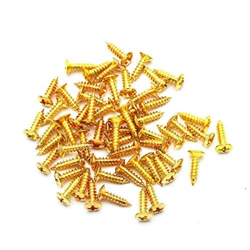 Guitar Pickguard Mounting Screws Pack of 50 Gold for Fender Gibson Telecaster