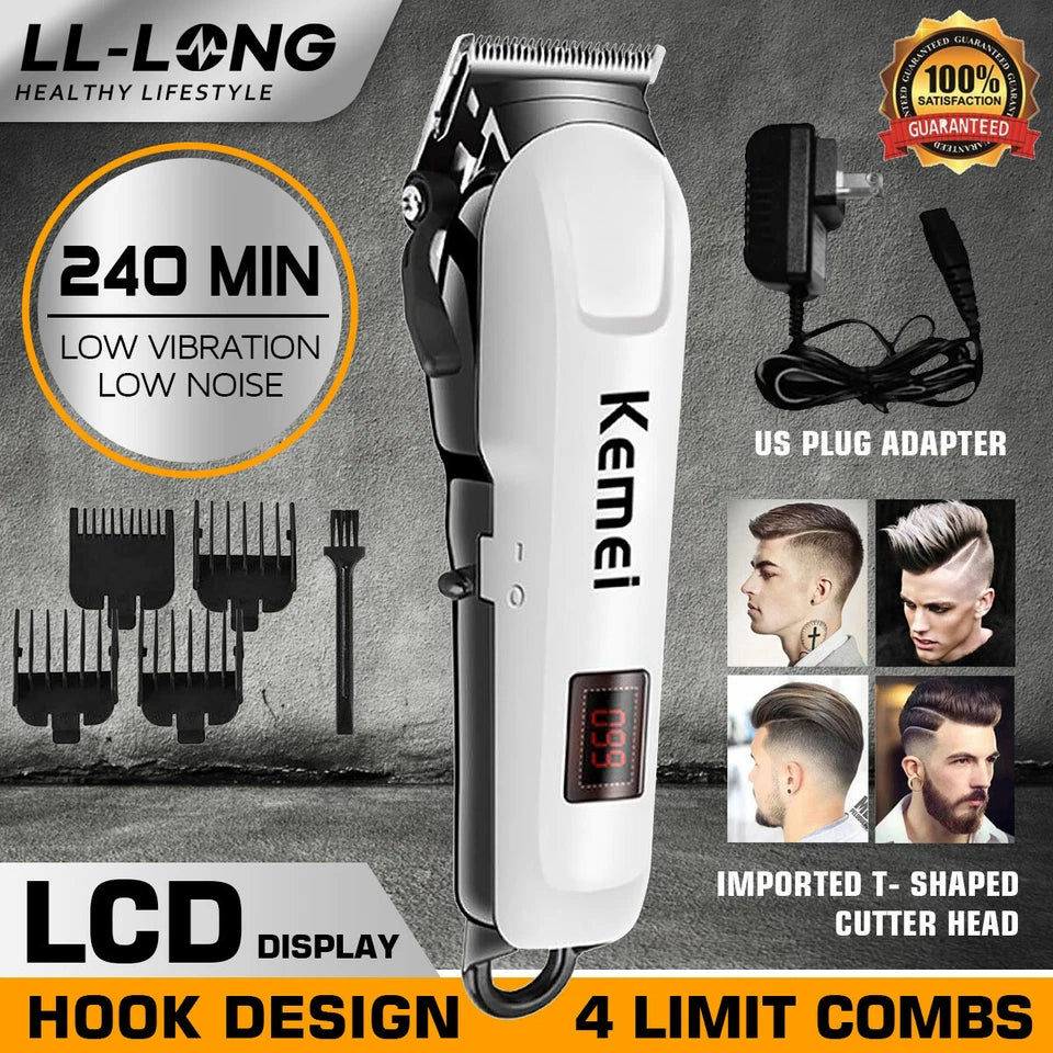 Kemei Professional Hair Clippers Trimmer Kit Cutting Machine Barber Beard Salon