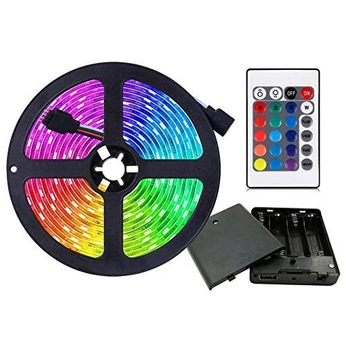 Battery Powered Led Strip Lights Flexible Color Changing RGB LED Light Strip5...
