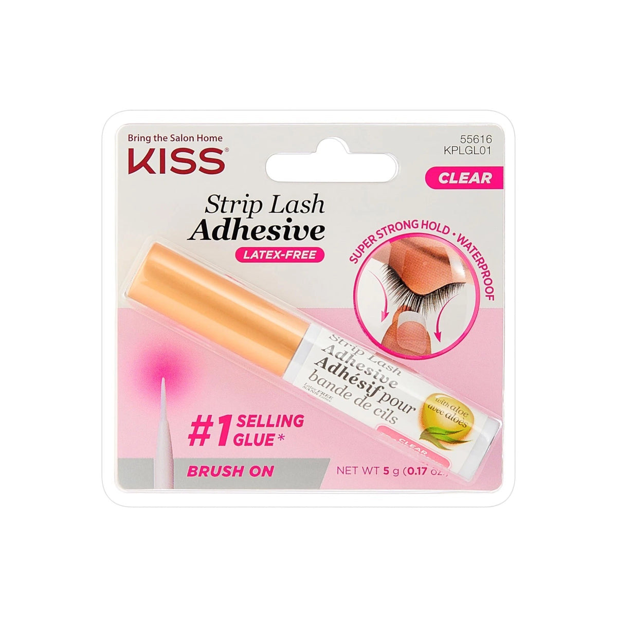 Lash Adhesive, Lash Glue, 24hr Strip Eyelash Adhesive, Clear, Includes Lash Adhe