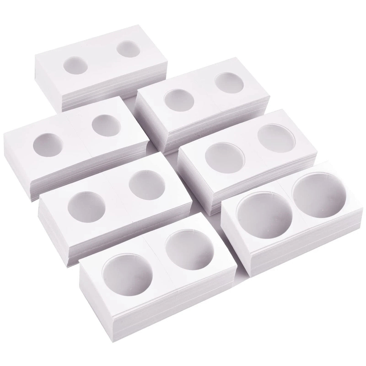 350Pcs Coin Holders Cardboard Coins Flips 2X2, 7 Sizes Collection Display Book f