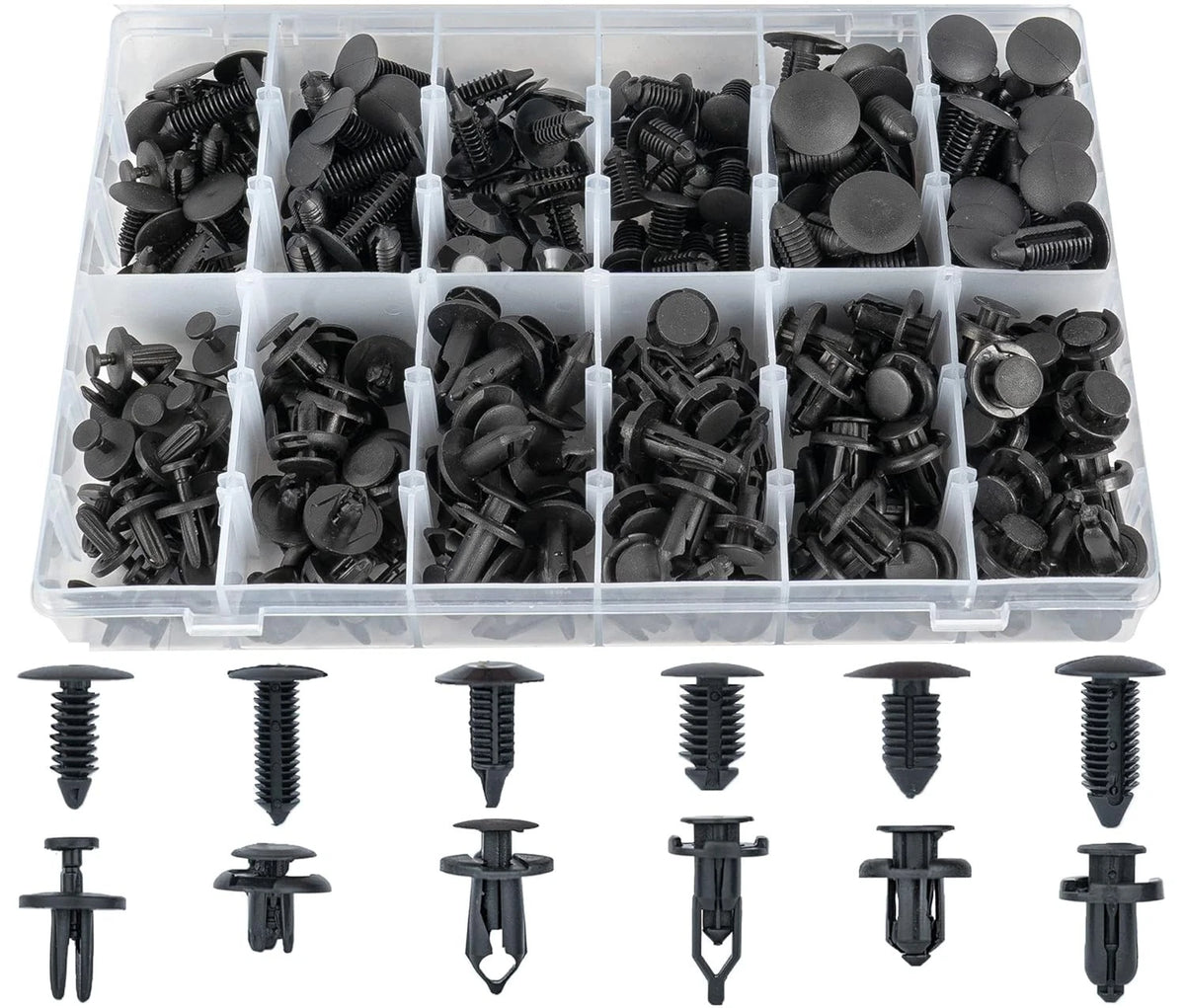 Sunplustrade 240 Pcs Bumper Clips Car Clips Plastic Rivets Fasteners Push Retain