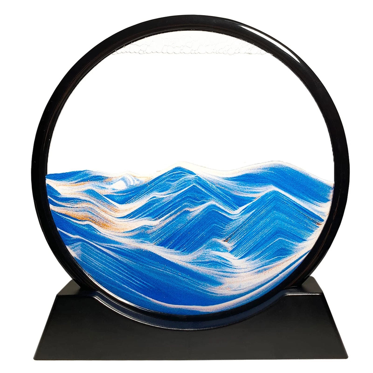 Moving Sand Art Picture Ocean Decor, 3D Deep Sea Sandscape Liquid Motion, round