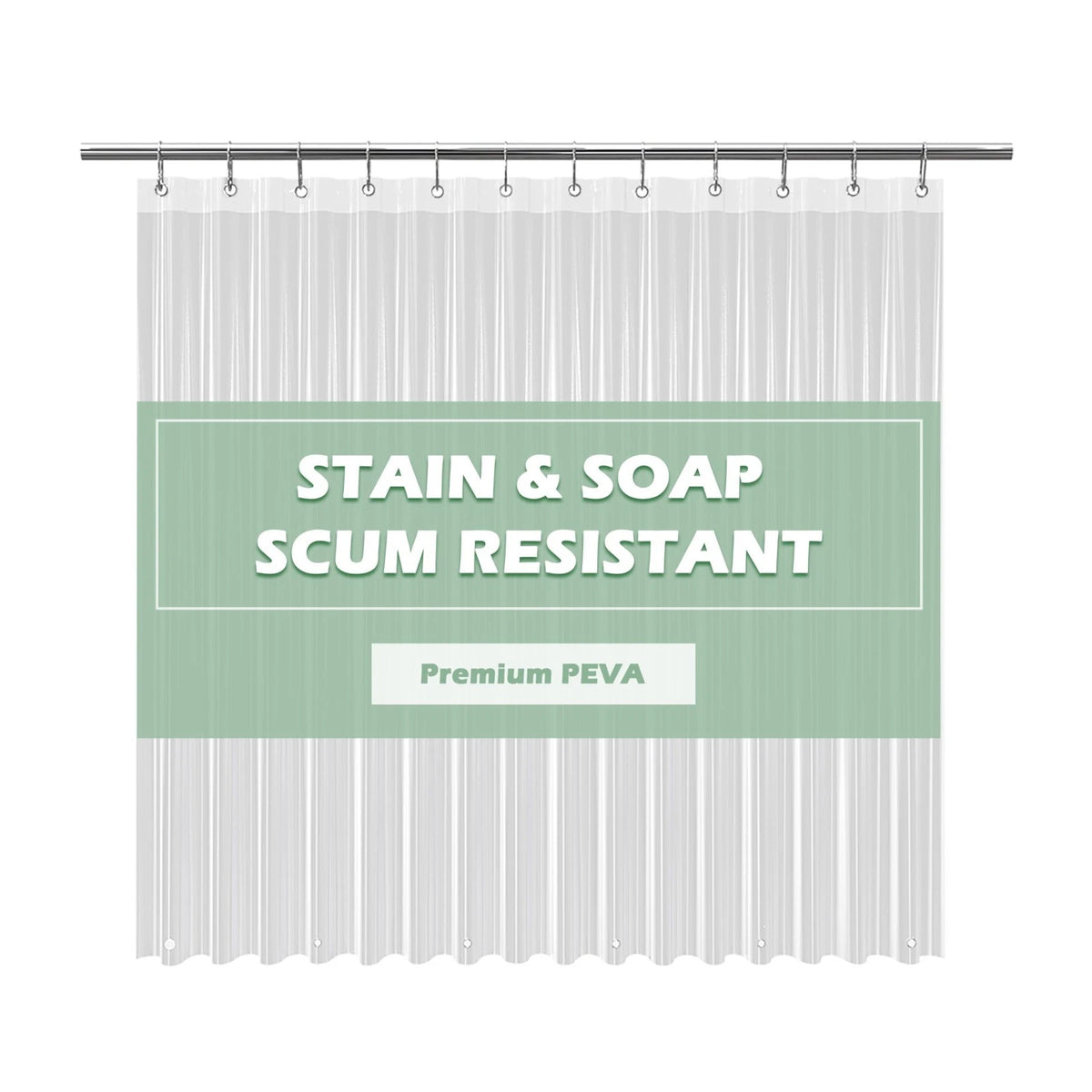 Clear Shower Curtain Liner 5g Heavy Duty PEVA Waterproof with 72''x72