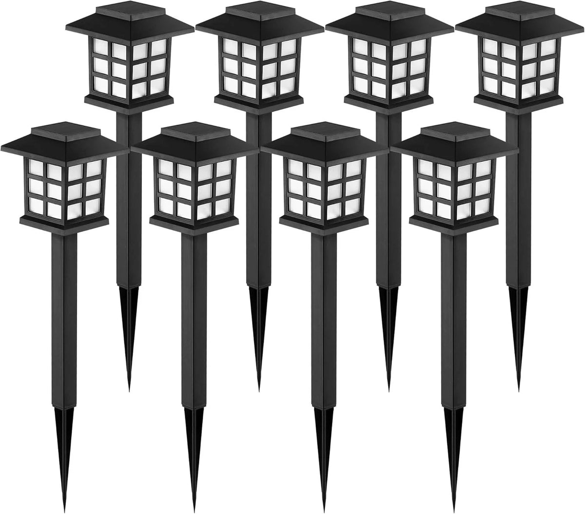 GIGALUMI Solar Outdoor Lights,8 Pack LED Solar Lights Outdoor Waterproof, Solar