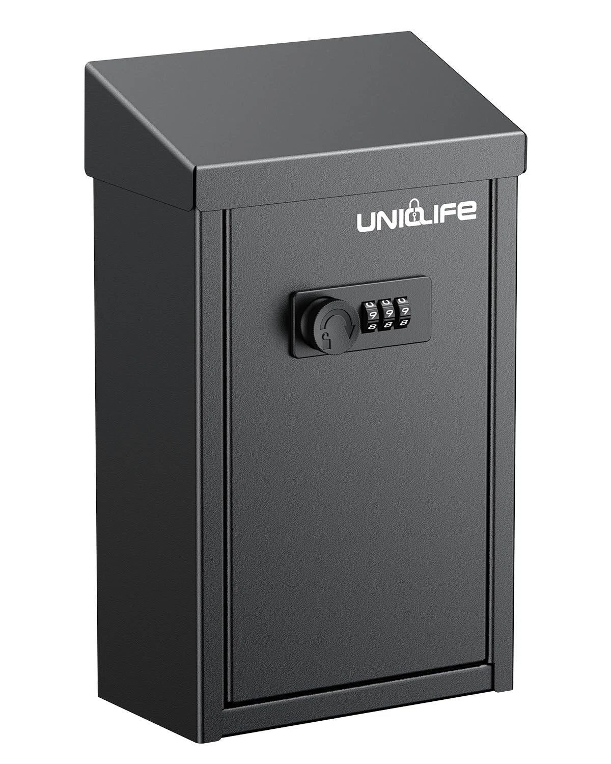 Metal Key Drop Box for Outside Security Donation Box with Combo Lock Black