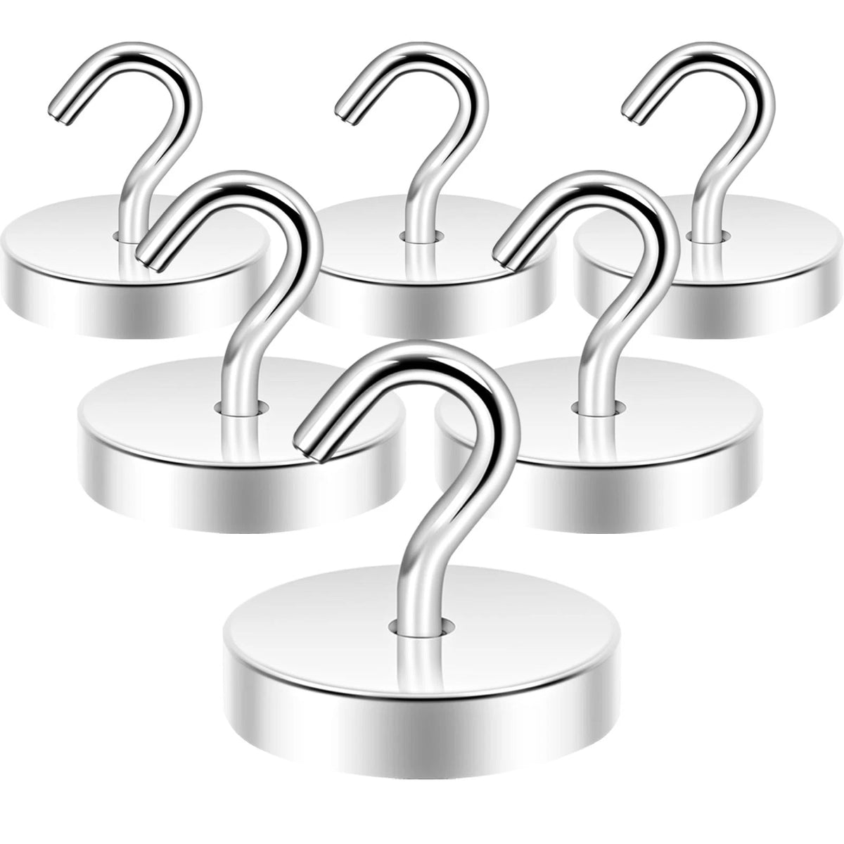 Neosmuk Magnetic Hooks Steel Tube Design for Cruise,100lb+ Silver,6 Pack