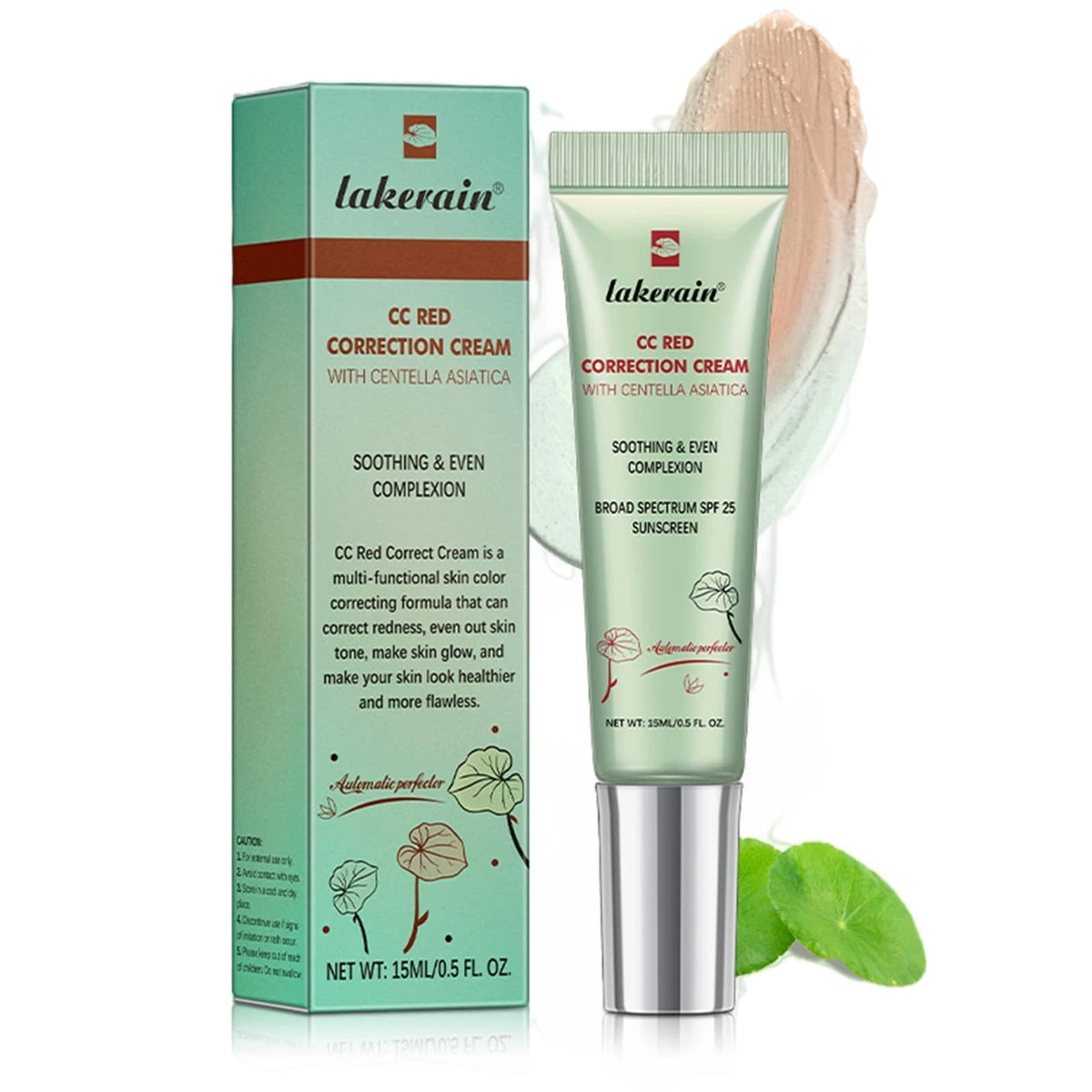 Red Correcting CC Cream Centella SPF Medium Coverage Redness Acne Concealer