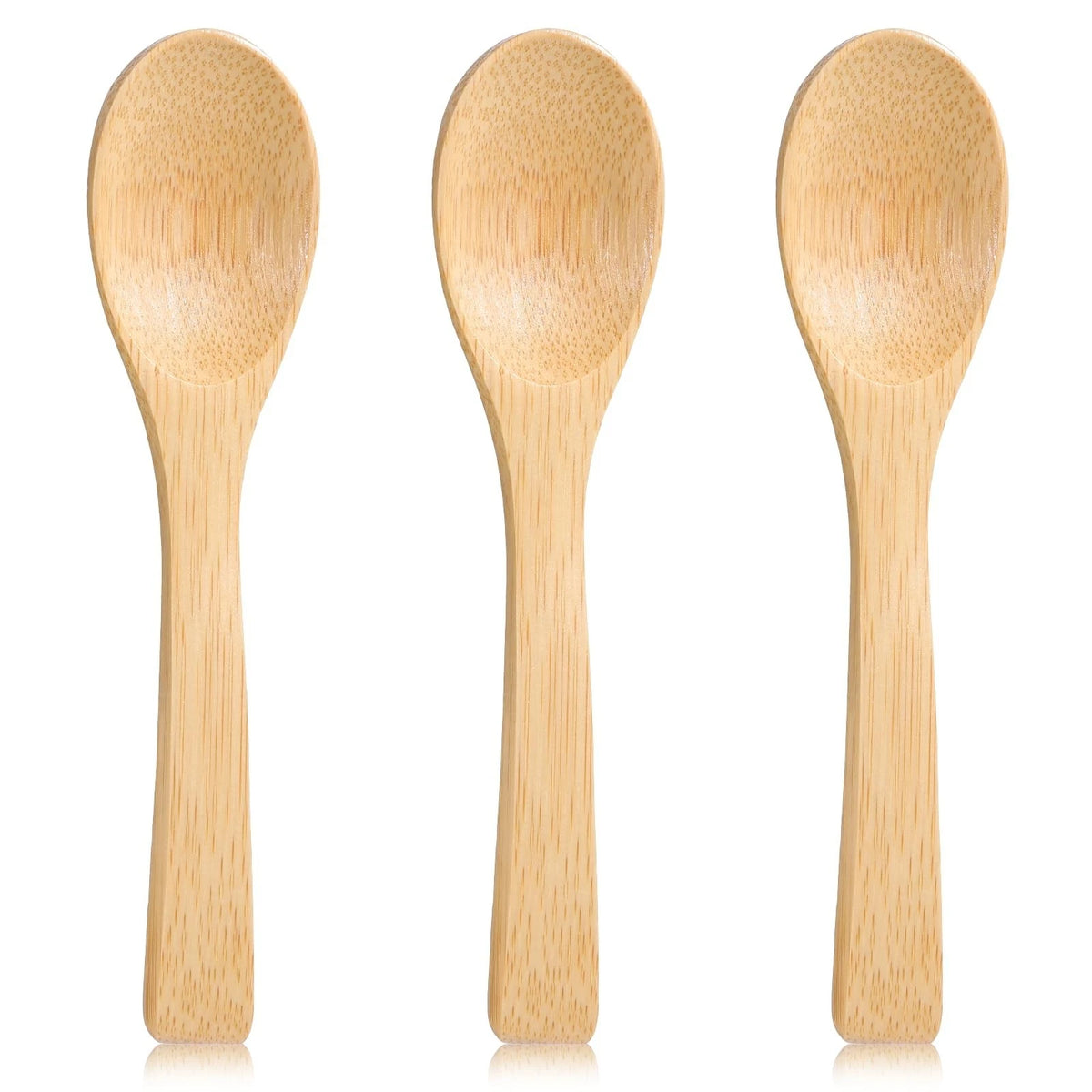 3 Pcs Wooden Spoons for Eating 5.8 Inch Bamboo Spoons Small Wooden Spoon Honey