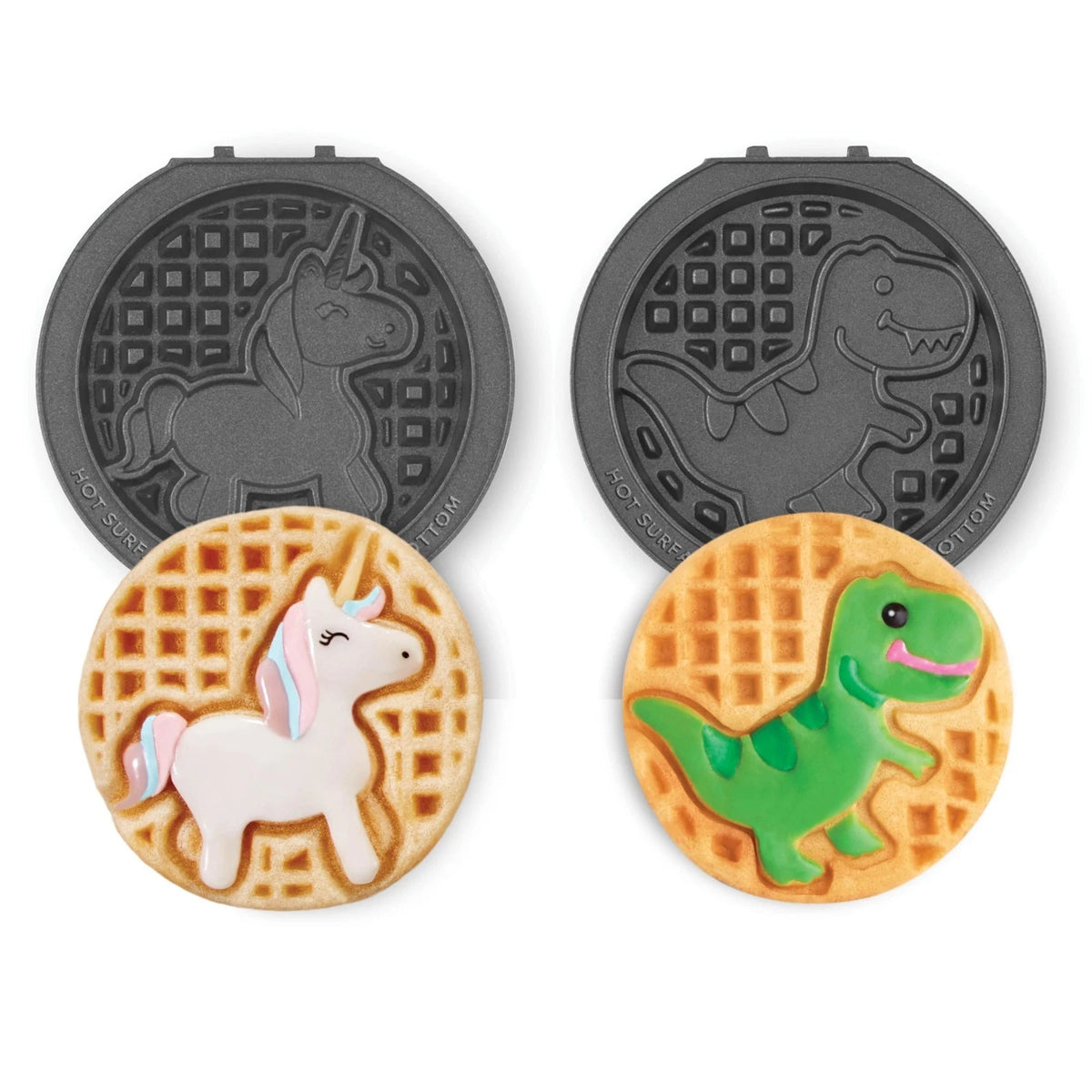 DASH Multimaker Mini System Two 4?Nonstick Removable Waffle Plates Set (Unicorn