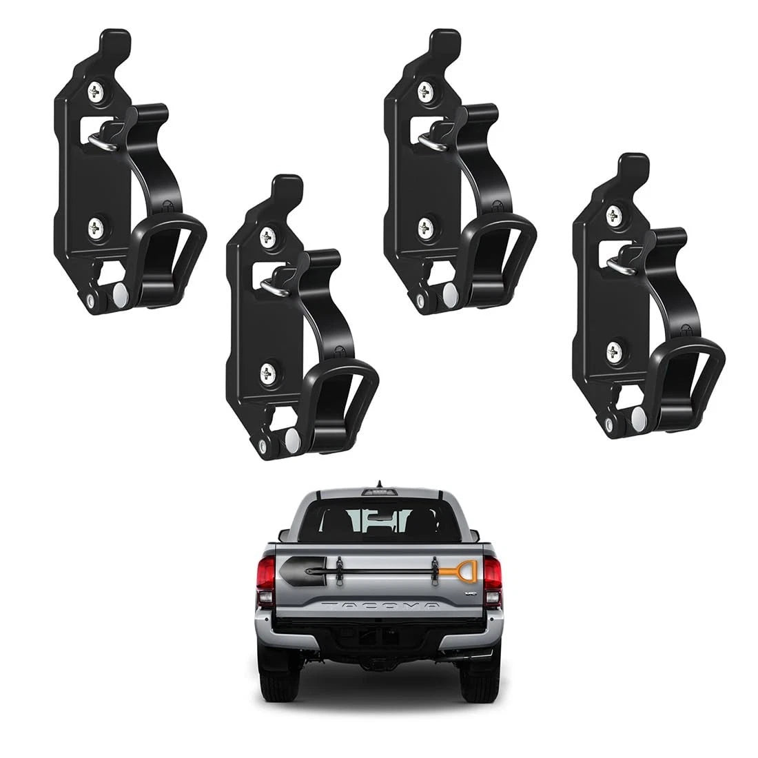 4PCS Shovel Holder for Truck Shovel Mount for Roof Rack Adjusts Metal Rubber Axe