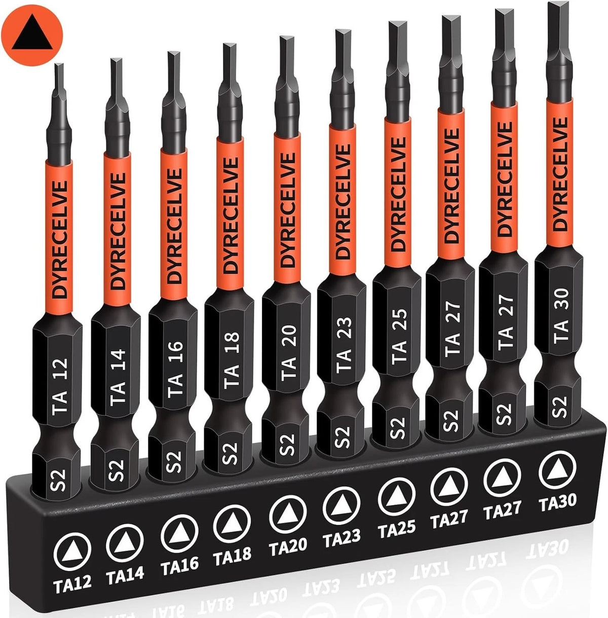 10-Pack Triangle Screwdriver Set - Premium S2 Steel Triangle Bit Set (2.56