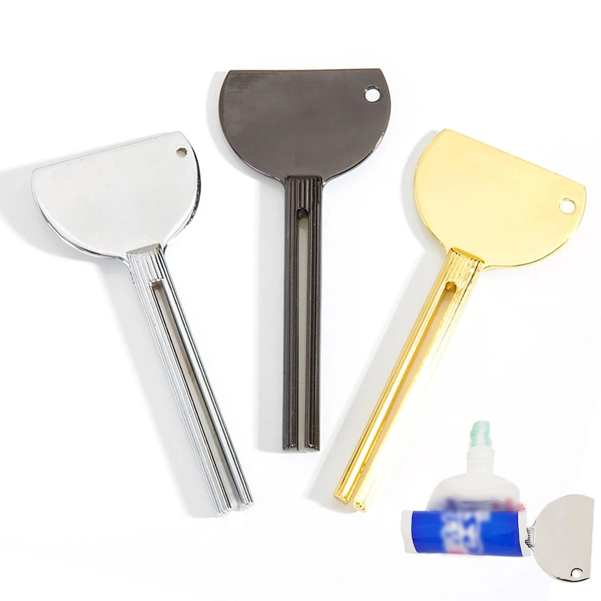 3 Pcs Toothpaste Tube Squeezers,Stainless Steel Toothpaste Squeezer,Metal Manual