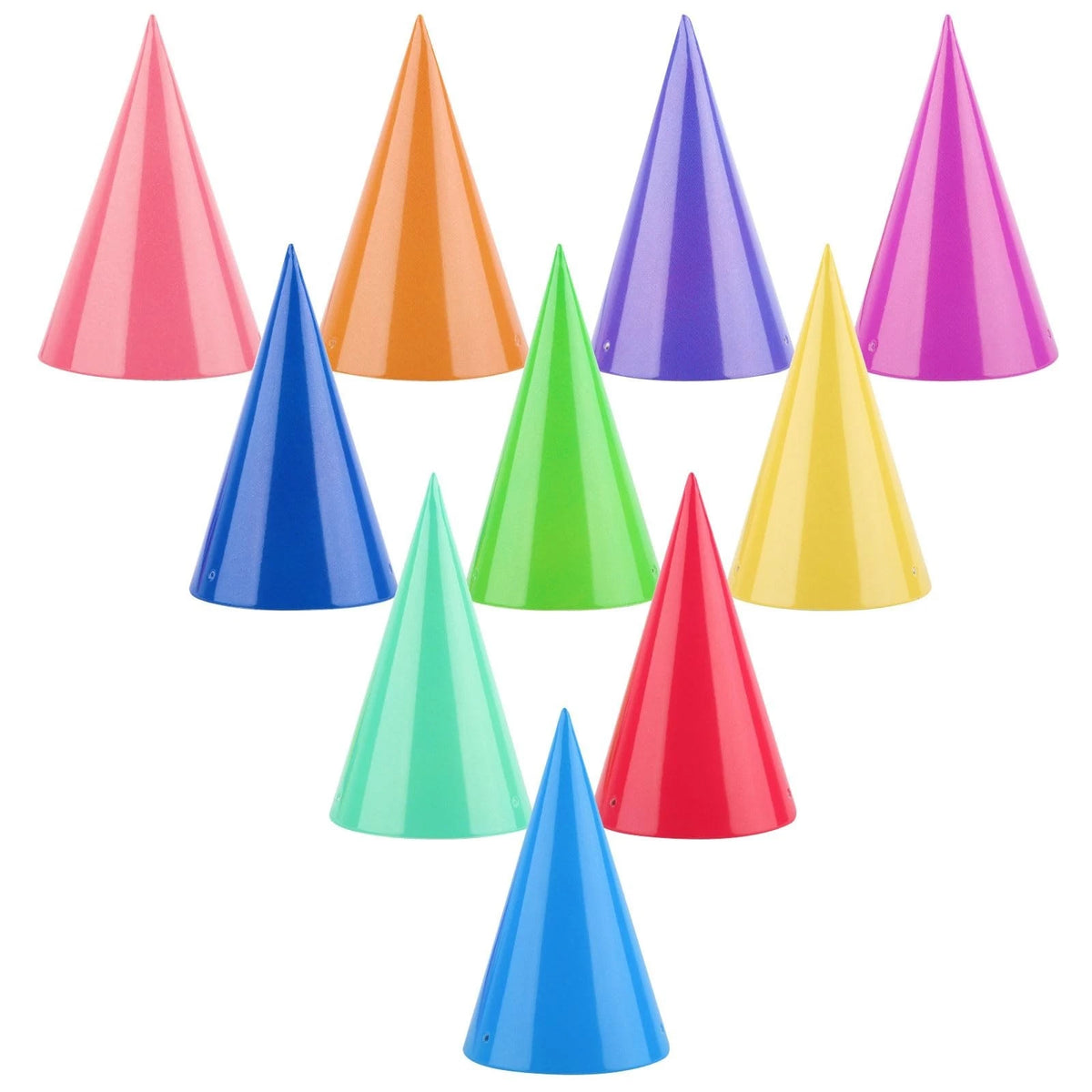 10 Pcs Mini Birthday Party Hats Multicolor Paper Cone Hats for Kids Girls Pet...