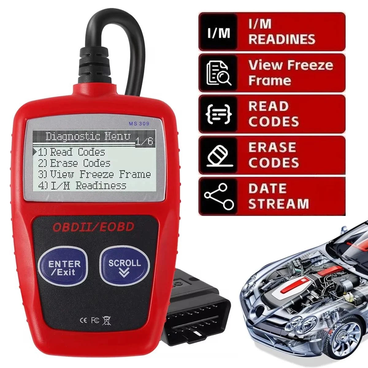 OBD Code Reader Automotive OBD2 Scanner Car Check Engine Fault Diagnostic Tools