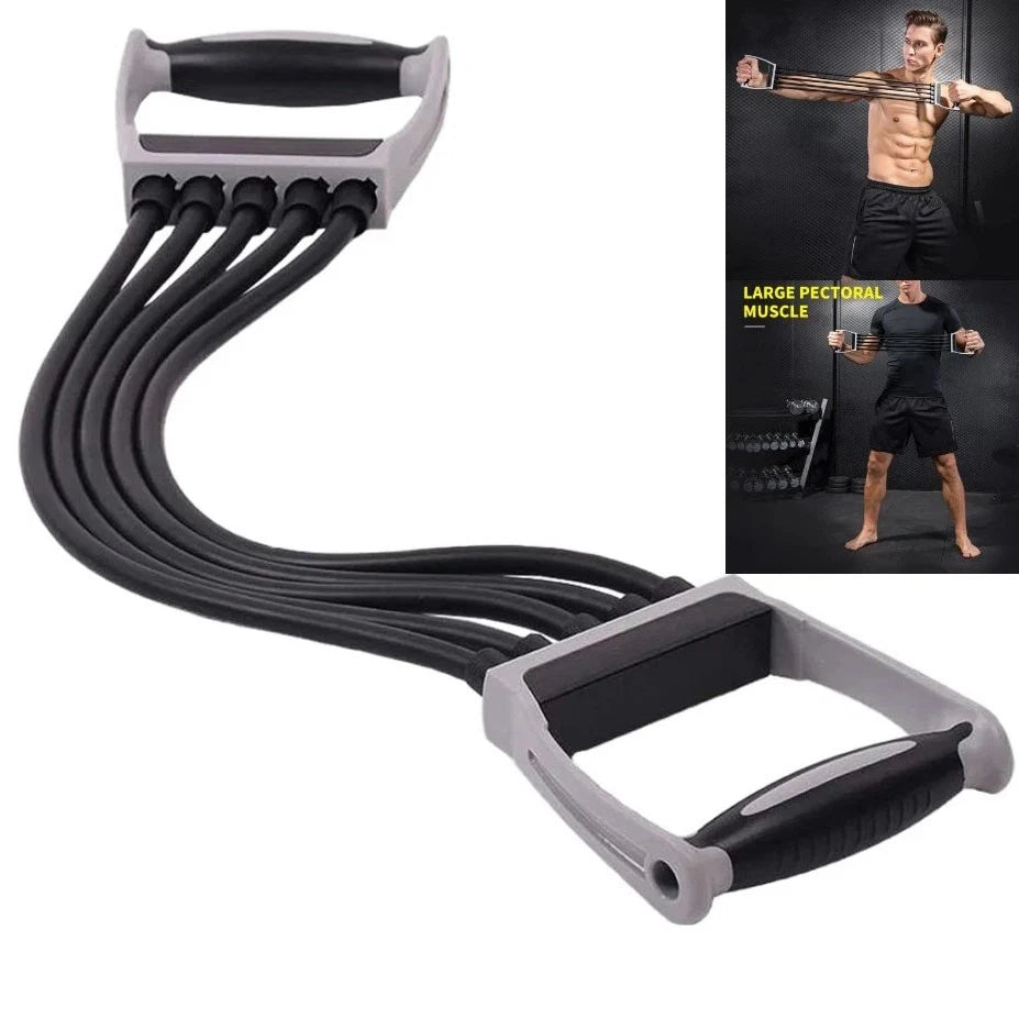 Resistance Band Set Strength Fitness Tube Exercise Yoga Workout Gym Home