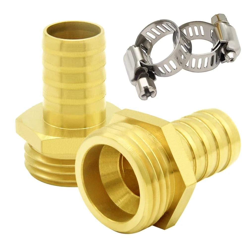 Garden Hose Male Adapter Brass 2PCS 3/4