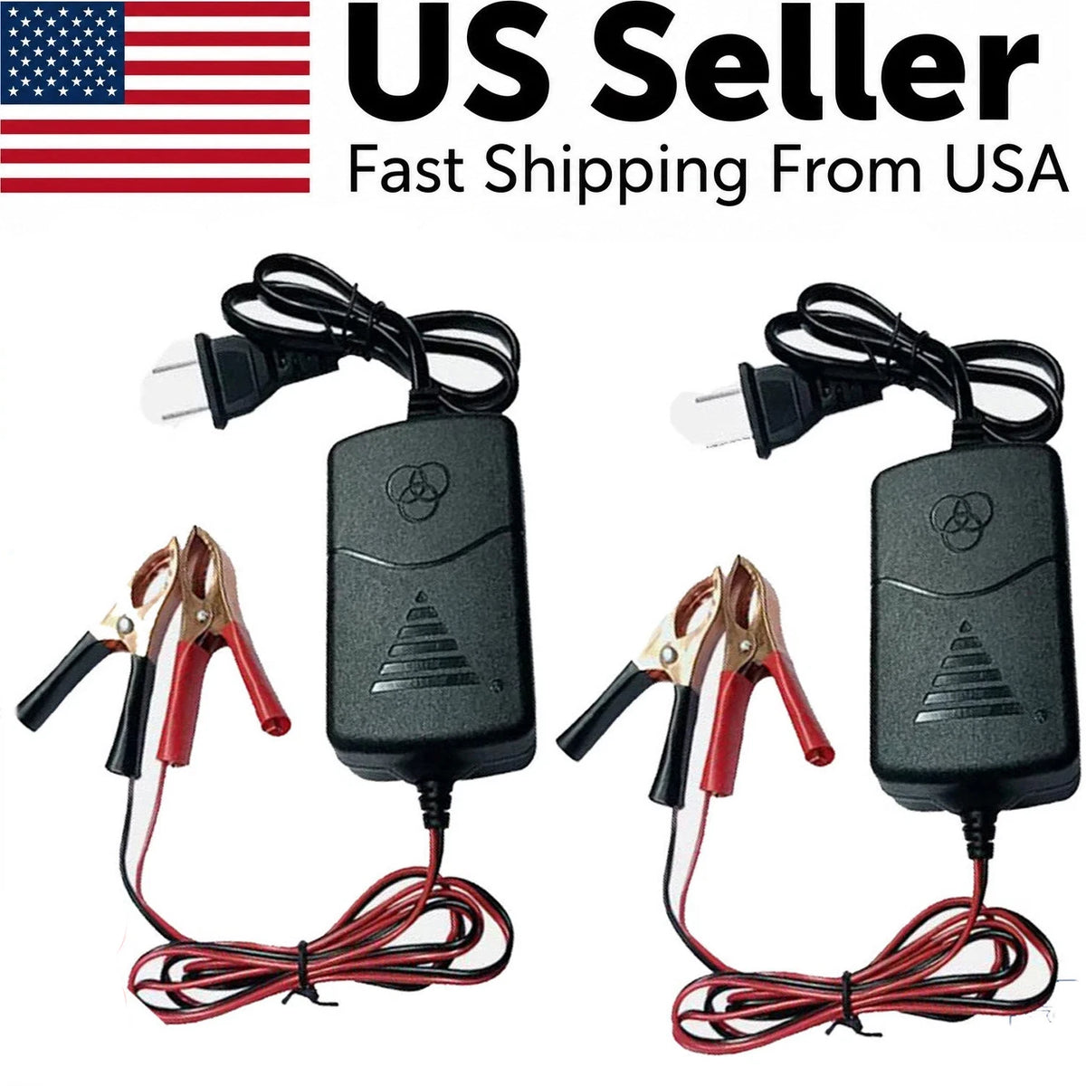 2pcs 12V Car Battery Charger Maintainer Trickle RV for Motorcycle Truck ATV Auto