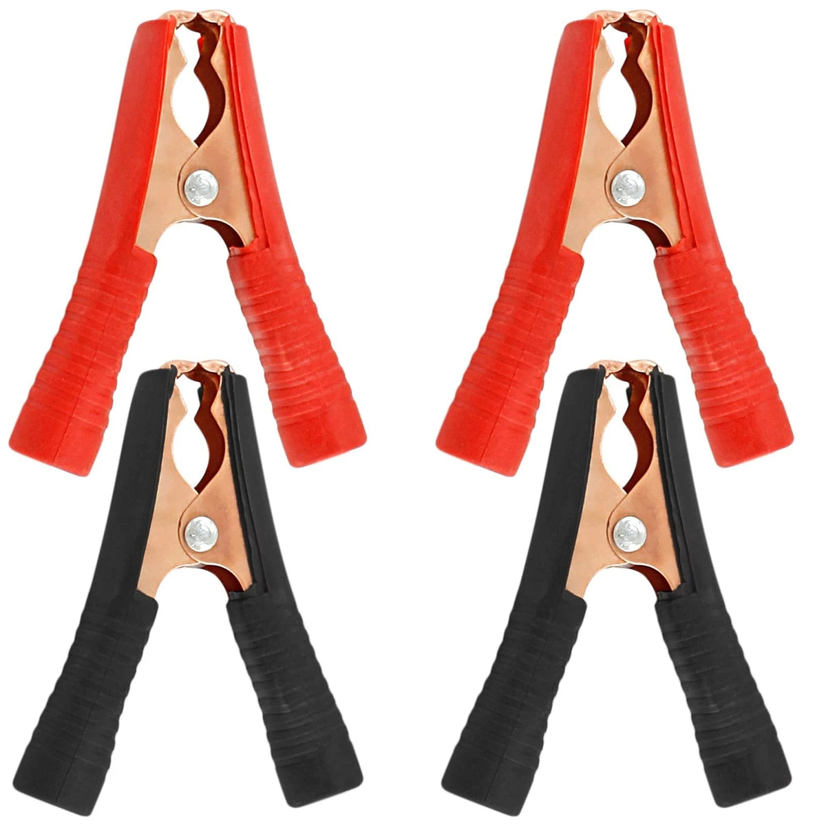 4 Pcs 100A Insulated Alligator Clips Heavy Duty Battery Jumper Cables Red & Blac