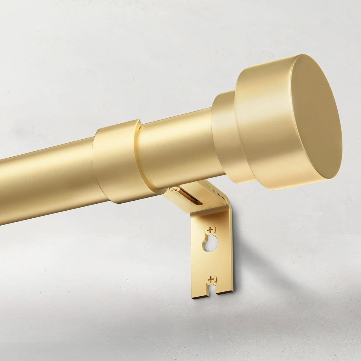 Heavy Duty Curtain Rods for Windows 66 to 120 Inch, 1 Inch Gold Curtain Rod, Adj