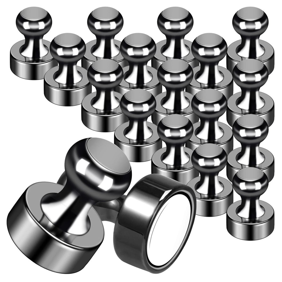 20Pack Strong Magnets for Refrigerator Neodymium Fridge Magnets Adult Black