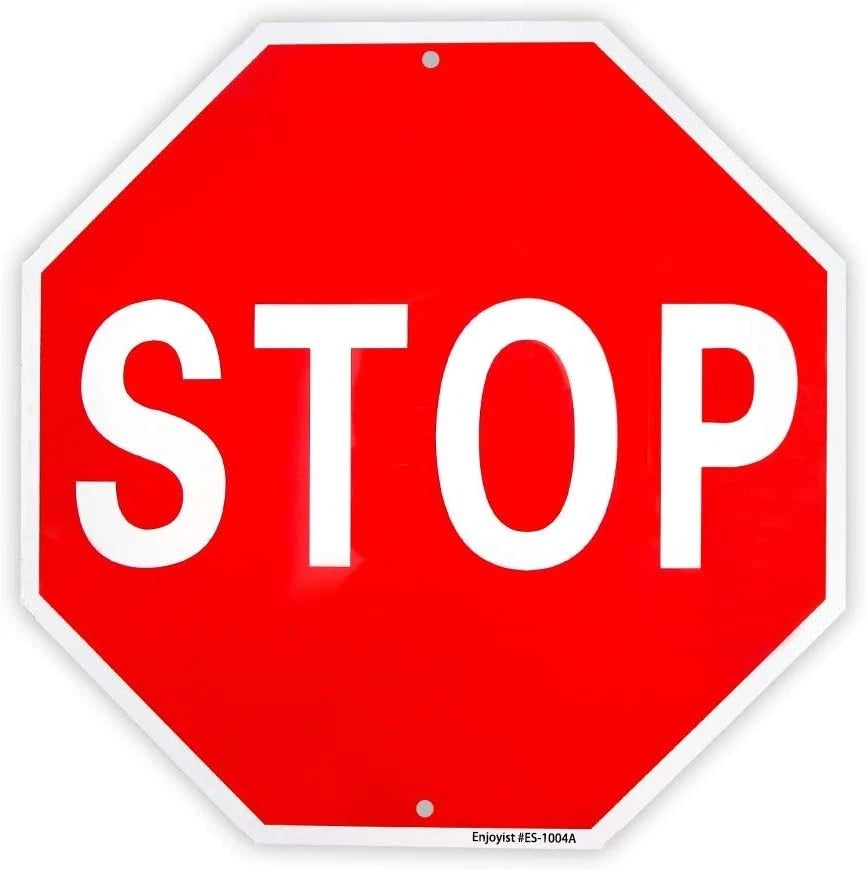 Enjoyist Stop Sign Street Slow Warning Sign 12