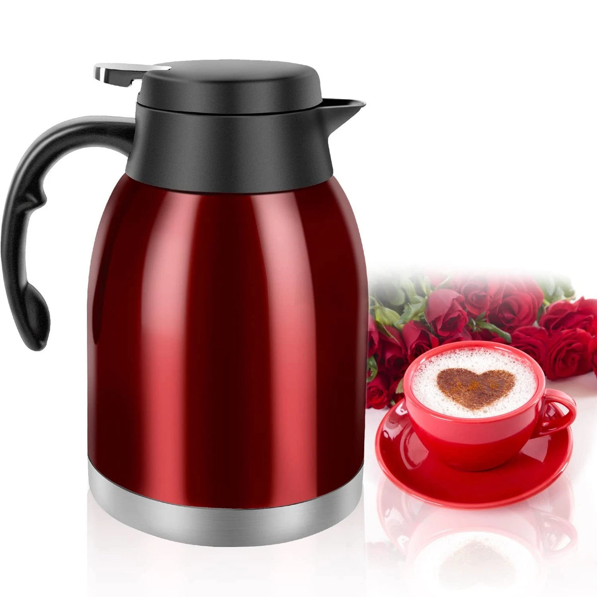 54Oz Thermal Coffee Carafe, Stainless Steel Insulated Thermal, Double Wall Vacuu