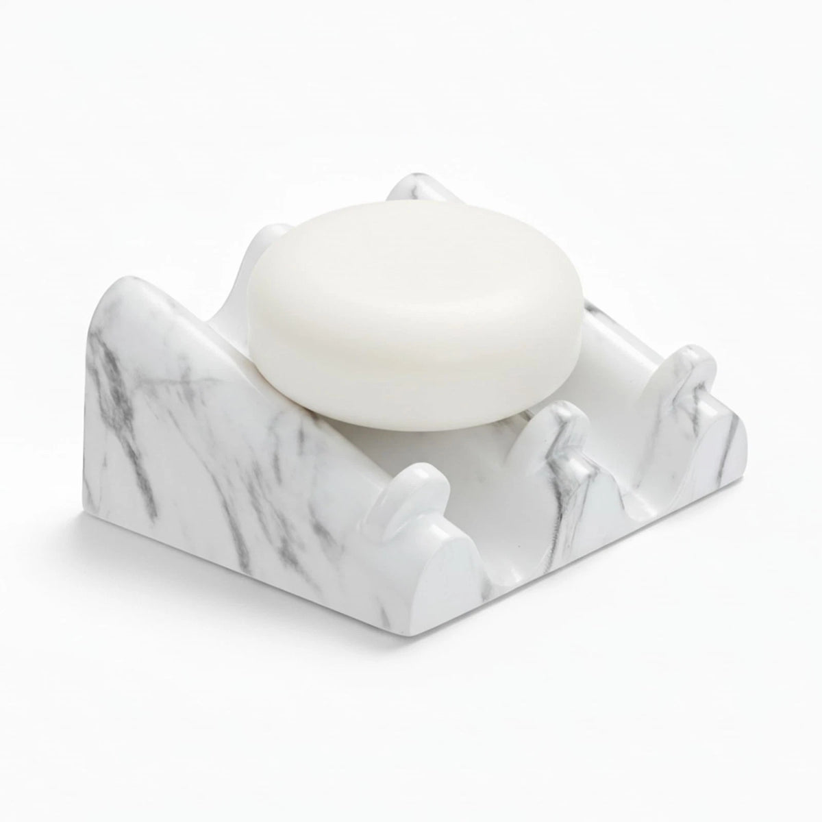 Gray Stone Marble Soap Dish Bathroom Organizer - Resin Soap Dish with