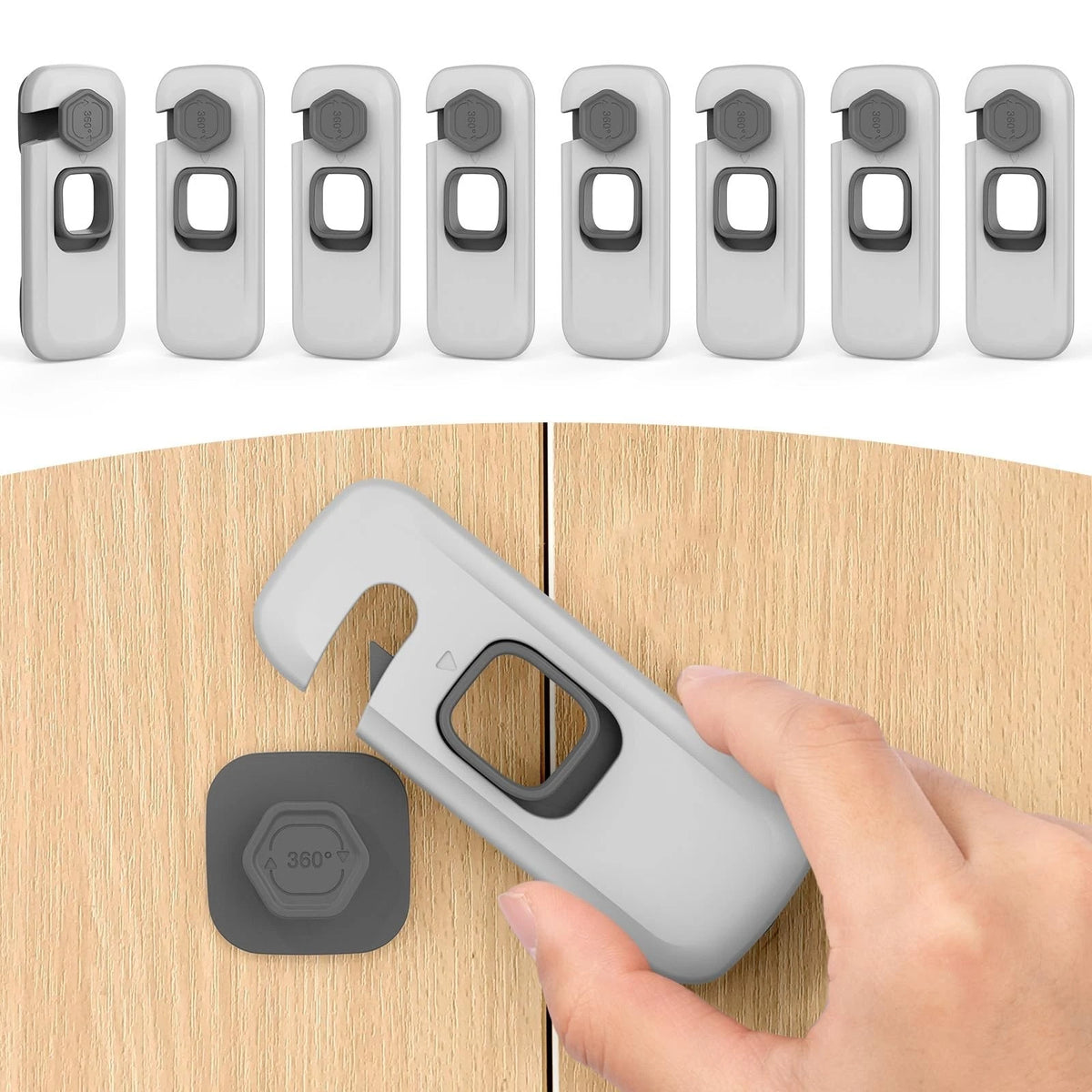 8 Pack Cabinet Locks Baby Proofing, Multi-Purpose Child Proof Cabinet Locks with