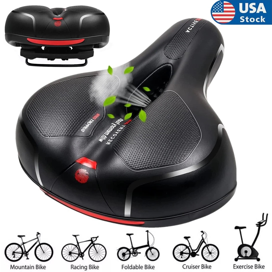 Extra Wide Bike Saddle Gel Cushion Comfort Bicycle Seat Big Bum Sporty Soft Pad