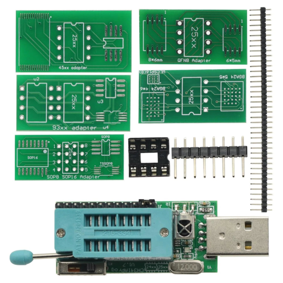 CH341A USB Programmer V1.7 Level Conversion 1.8V 2.5V 3.3V 5V Chip Reader Writer