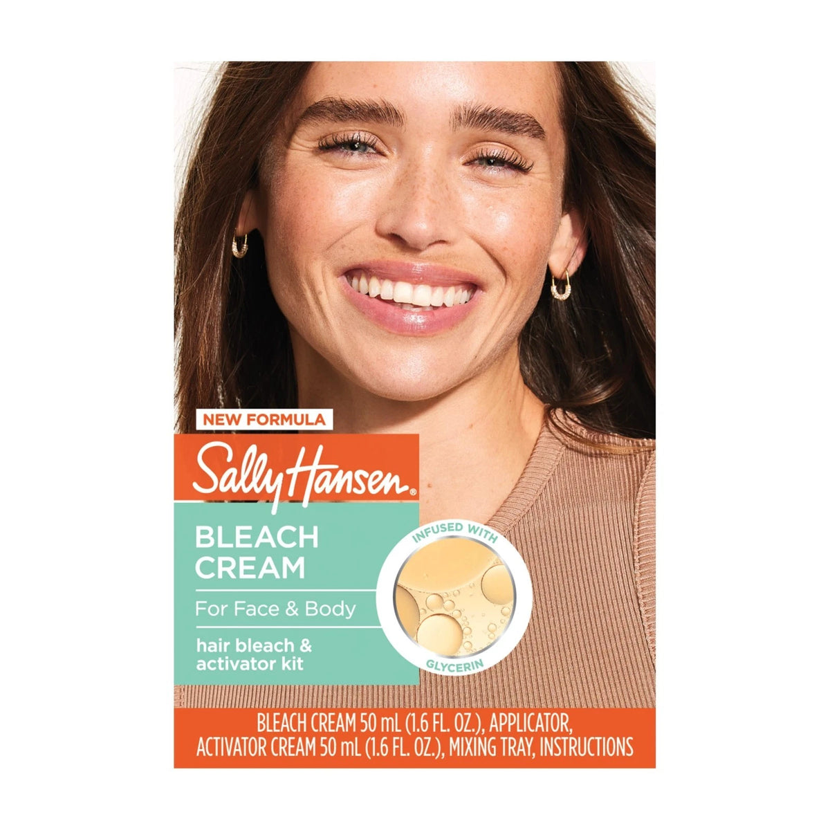 Sally Hansen Bleach Cream for Facial & Body Hair Vegan Formula All Skin Types