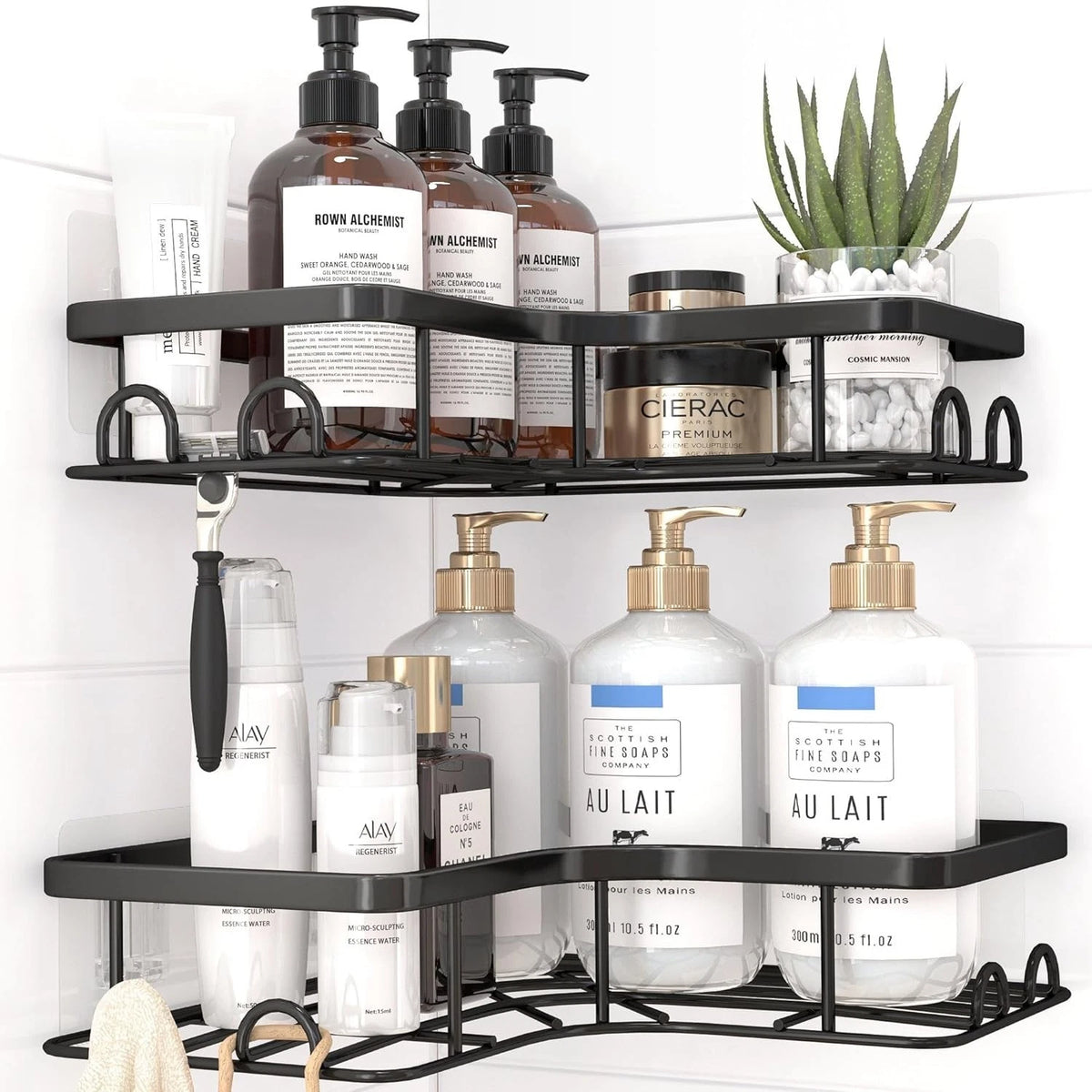 Triangular Corner Shower Caddy Bath Storage Organizer ShelfBathroom Holder 2 Pac