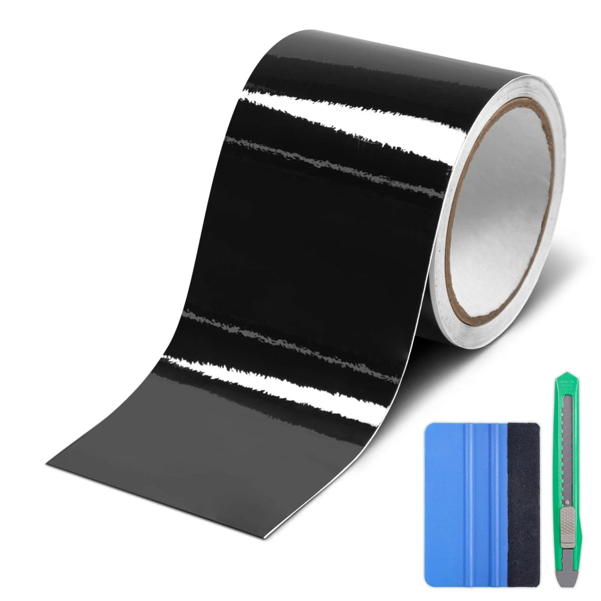 Gloss Black Vinyl Wrap for Chrome Delete 4in x 30' Car Window Trim Blackout Tape