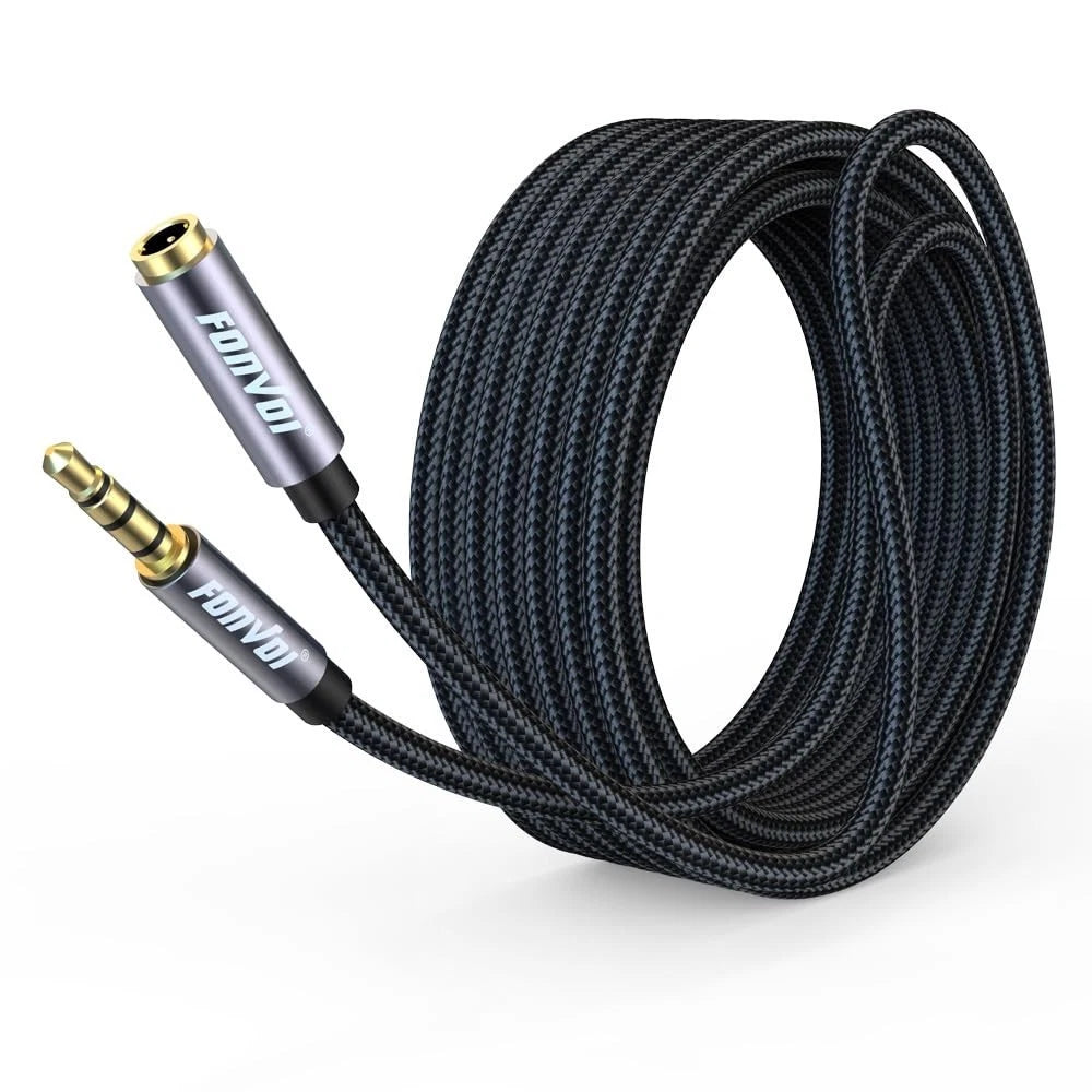 TRRS Headphone Extension Cable,4 Pole 3.5mm Stereo Jack Male to Female 8FT