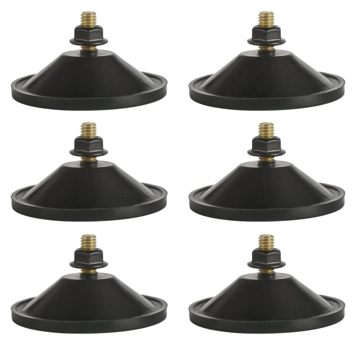 6 Pcs Heavy Duty Black Suction Cups with M6 x 14 Thread Screw, Clear PVC, Extra