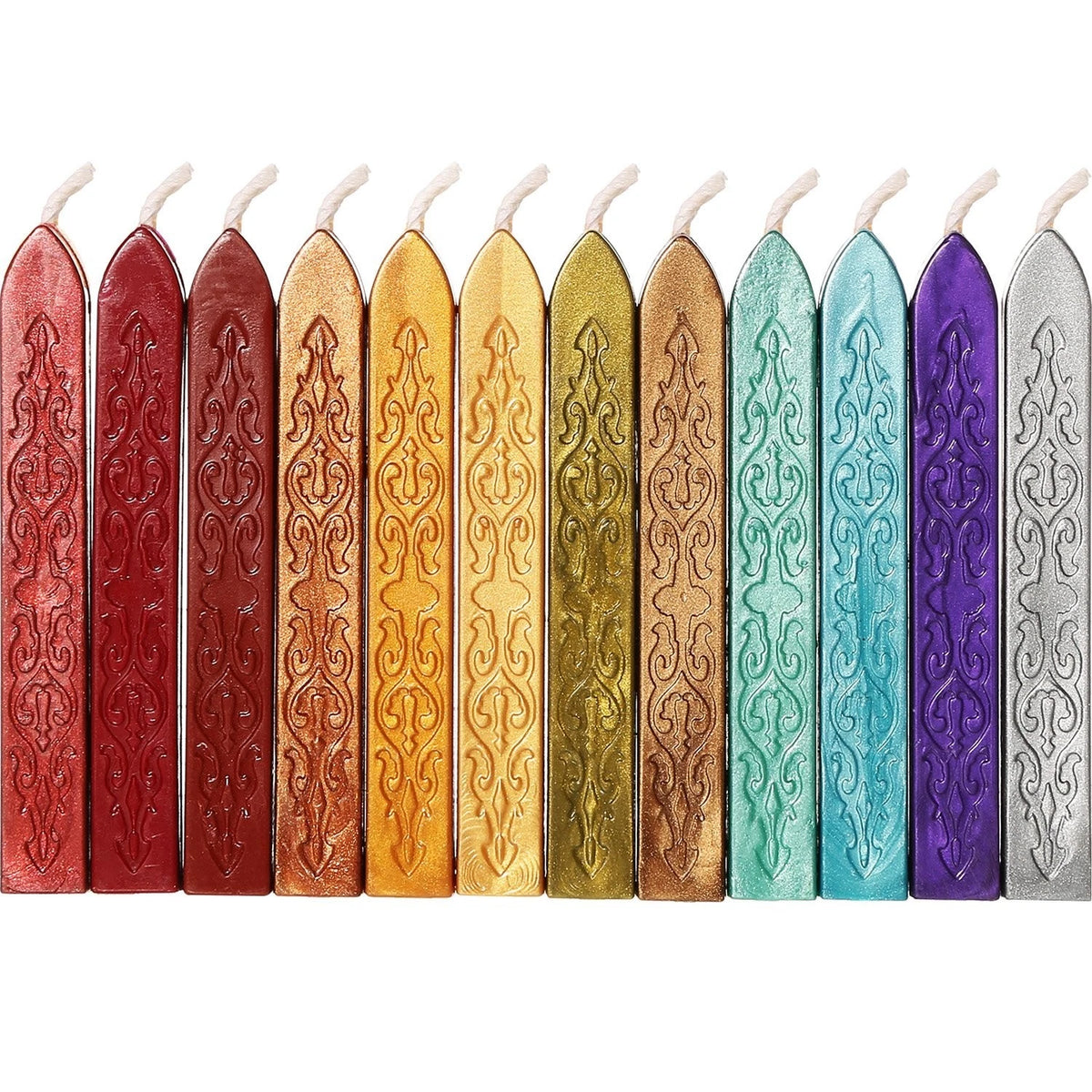 12 Pieces Sealing Wax Sticks with Wicks Antique Fire Manuscript Sealing W