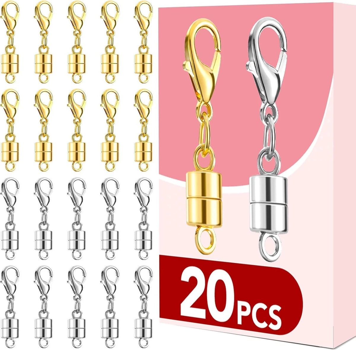 Magnetic Necklace Clasps and Closures 20 PCS Gold and Silver Clasp for Neckla...