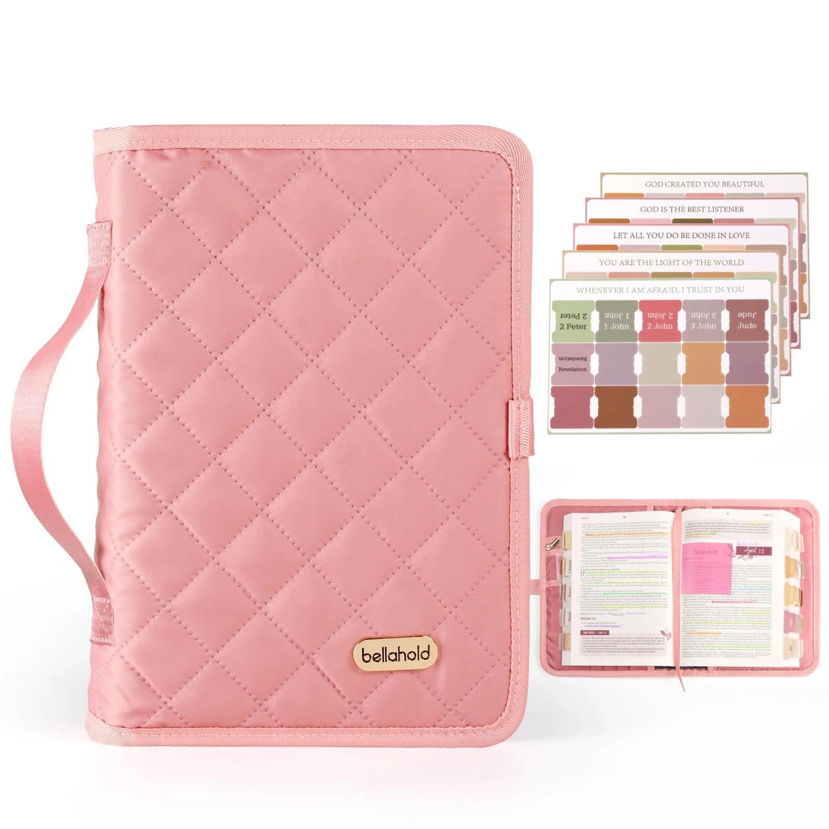 Adjustable Bible Cover with 75 Bible Tabs - Bible Cover Case for Women，Waterproo