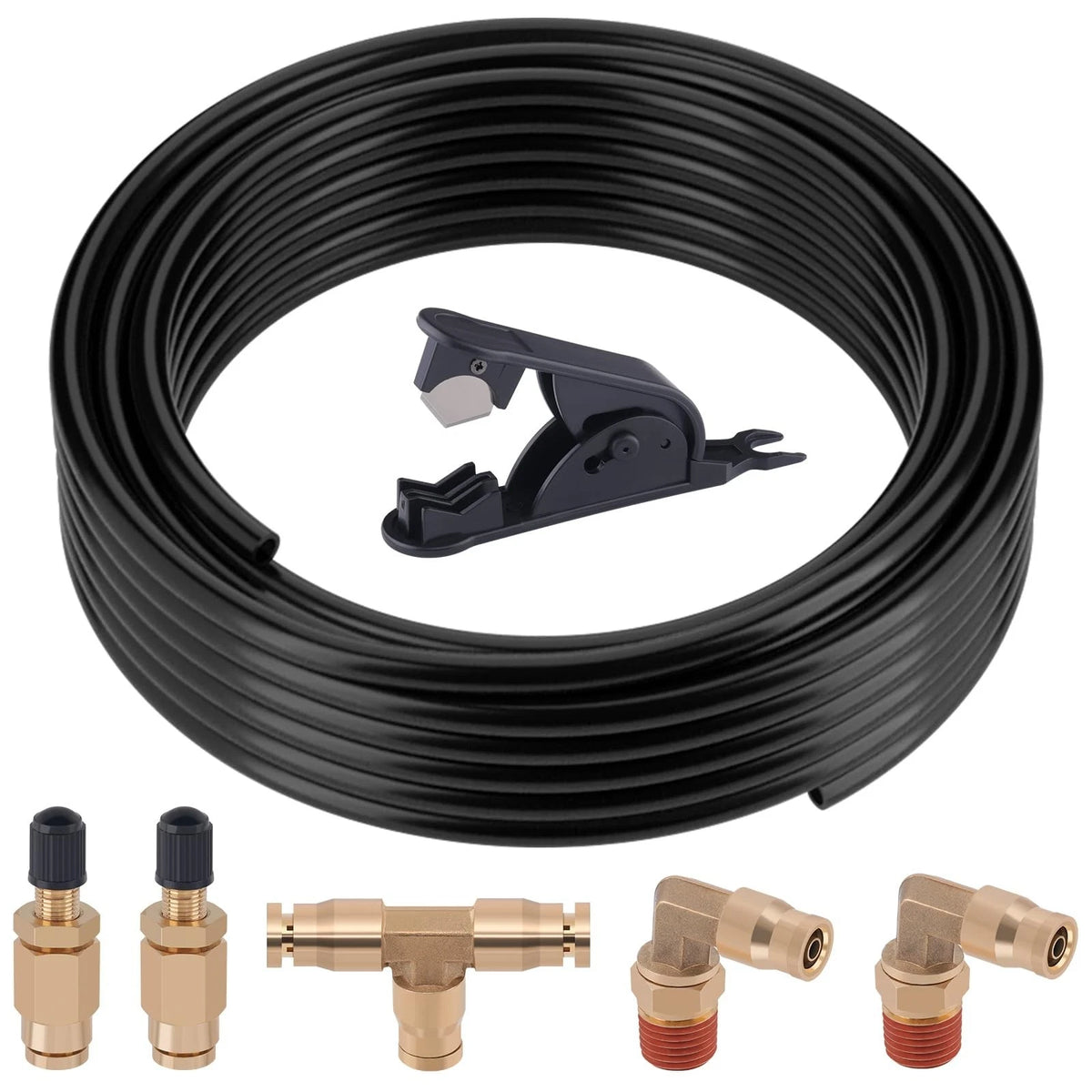 Air Line Kit for Air Spring Bag Suspension with Fittings, 30 FT PA Hose Truck Ai