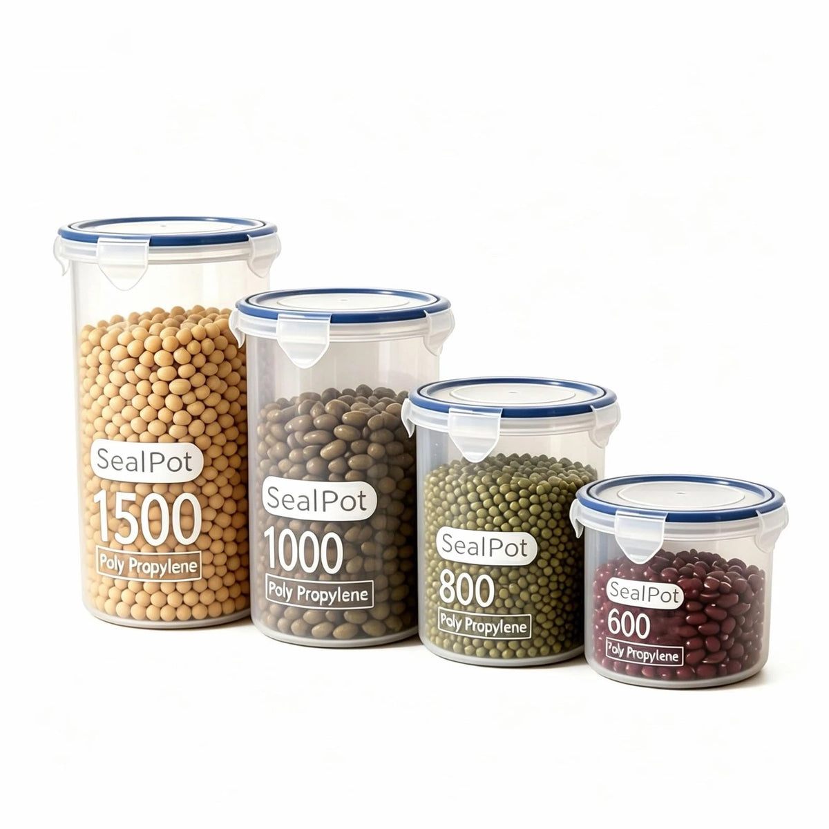 Food Storage Containers Set for 4 Pack, Freezer Containers with Airtight Lids -