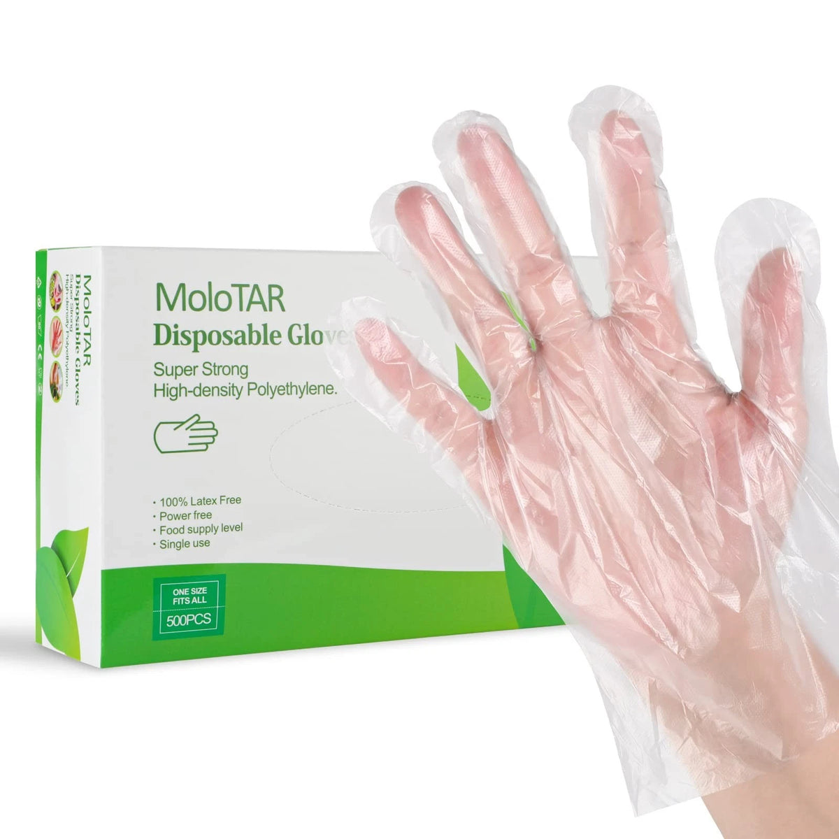 500 Pieces Plastic Disposable Gloves,Disposable Gloves for Cleaning, [ One Size