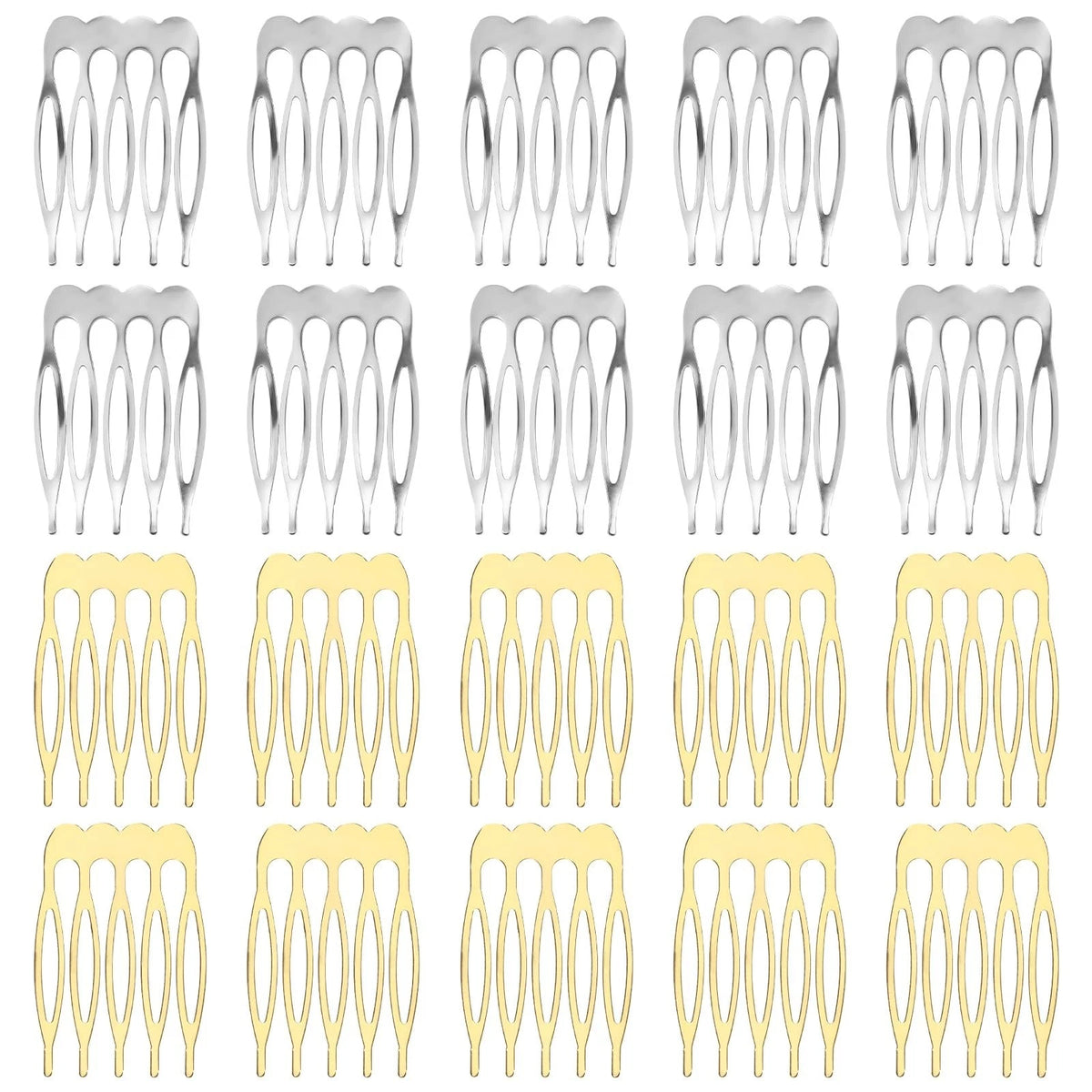 20PCS 5 Teeth Small Tiny Metal Side Hair Combs French Sides Comb Small Hair