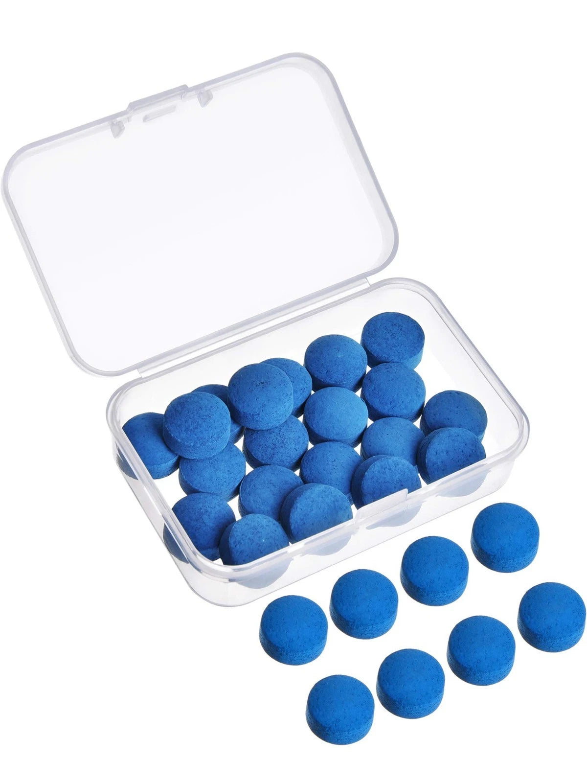 30 Blue 13mm Leather Billiard Pool Cue Stick Tips Replacement Kit Box