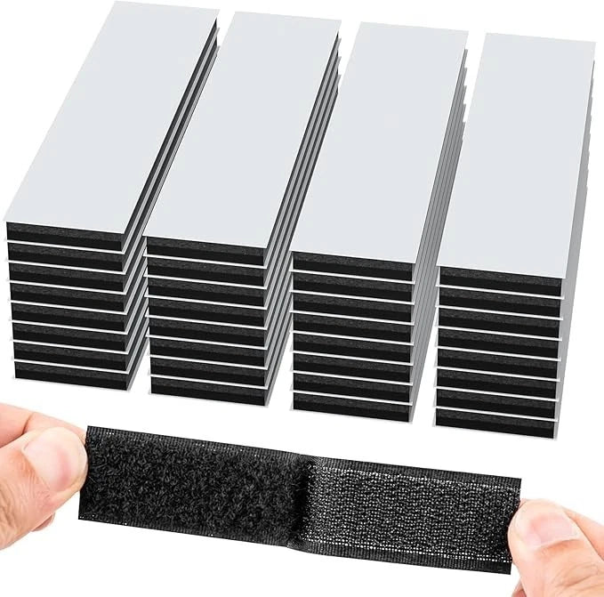 32 Sets Heavy Duty Hook & Loop Adhesive Strips 1x4?Black Sticky Back Fastener
