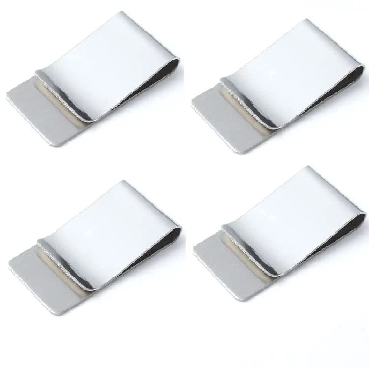 4 Pack of Men's Slim Money Clip Stainless Steel Cash Wallet Credit Card Cash Hol