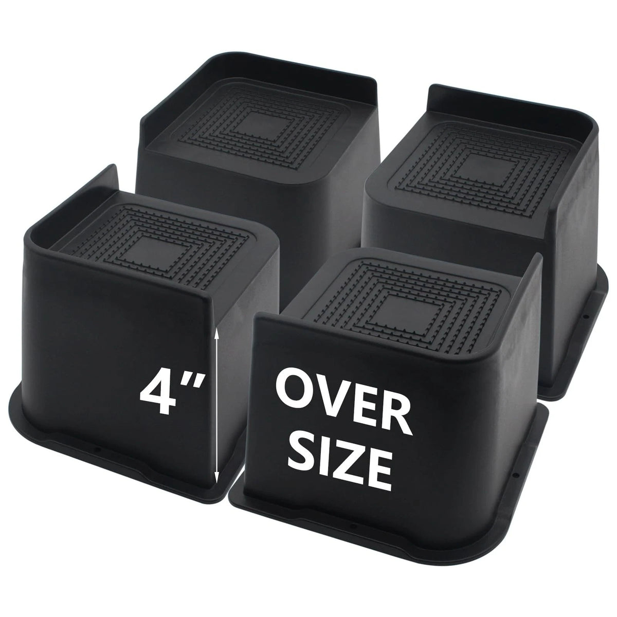 Bed Risers 4 Inch Heavy Duty, 4 Pack Oversized Furniture Risers 6 Inch