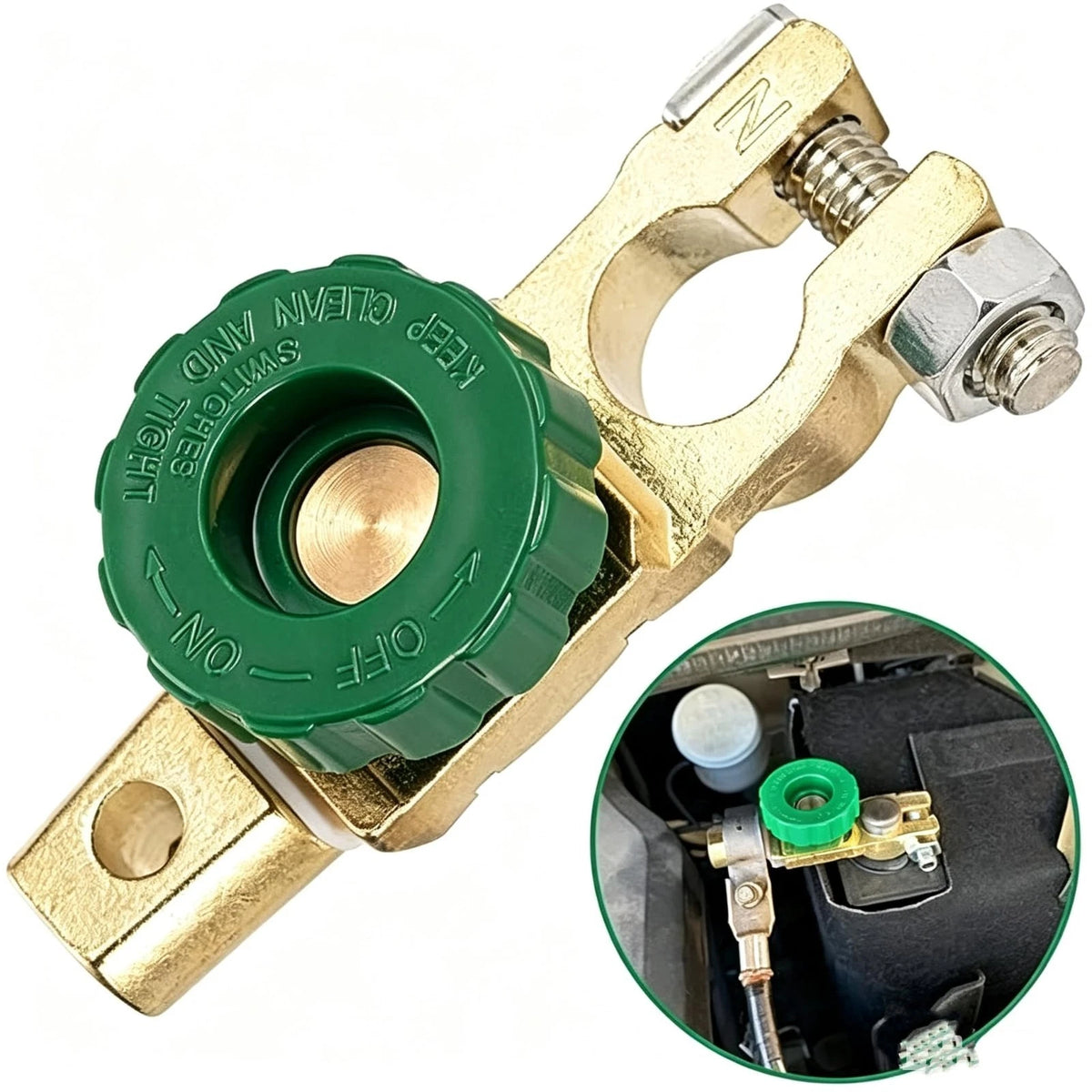 Top Post Battery Disconnect Switch 12V-24V Quick Disconnect Master Battery Is...